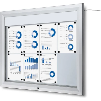 Afbeelding van Vergrendelbaar Notitiebord Outdoor Verlicht Logo 8x A4 Syna SCT8XA4PHLED Horeca &amp; Professioneel