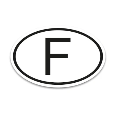 Afbeelding van Autocollant F Motif plaque d&#039;immatriculation de la France 17,5 x 11,5 cm Norme DIN kfz_792