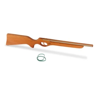 Afbeelding van BestSaller 1221 Houten geweer met functie (rubbertrek), 63 cm, natuurlijke kleur (1 stuk)