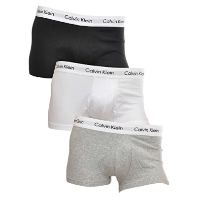 Image de Calvin Klein Homme Caleçon Lot de 3 Boxers Cotton Stretch, Multicolor (Noir/Blanc/Gris), S