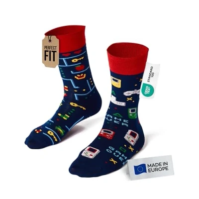 Afbeelding van Many Mornings sokken Game Over maat 43 46 Halfhoge Katoen Suitable Herenkleding