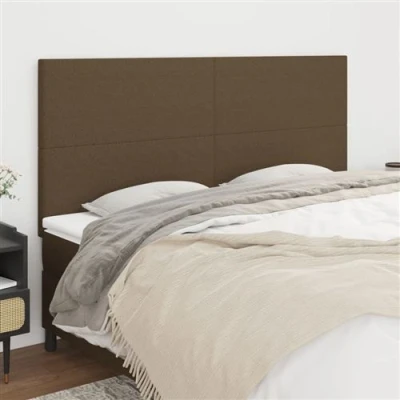 Afbeelding van vidaXL Hoofdborden 4 st 90x5x78/88 cm stof donkerbruin