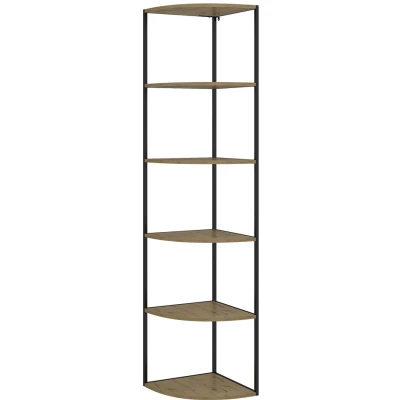 Afbeelding van Vicco plank &quot;Fyrk&quot;, eiken/zwart, 40 x 180 cm 5 niveaus