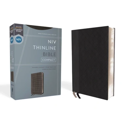 Afbeelding van NIV, Thinline Bible, Compact, Leathersoft, Black/Gray, Red Letter, Comfort Print