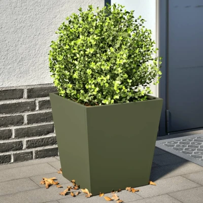 Afbeelding van vidaXL Plantenbakken 2 st 40x40x40 cm staal olijfgroen