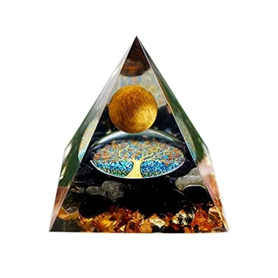 Afbeelding van ycyingcheng Ogan kristallen piramide, energietoren, tijgeroogbal, levensboom, steenslag, Reiki chakra, zegen, Feng Shui decoratie, 6 cm