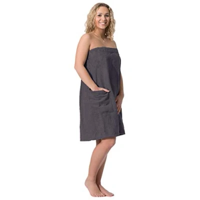 Afbeelding van ZOLLNER dames saunahanddoek, katoen, grijs, S/M, klittenbandsluiting
