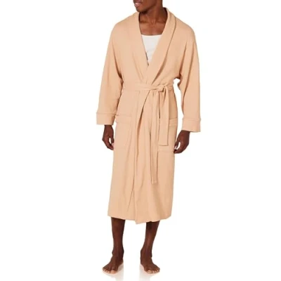 Image de Amazon Essentials Robe de Chambre Gaufrée Légère (grandes tailles disponibles) Men&#039;s, Fauve Clair, M