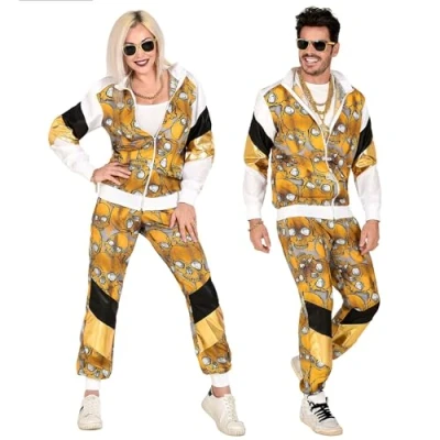 Afbeelding van Widmann Gevaarlijke Sport Tot Op Het Bot Pak Zwart, Goud XL Halloween Verkleedkleding