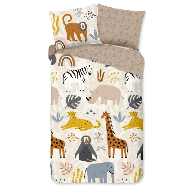 Afbeelding van Good Morning Kinderdekbedovertrek &quot;dieren&quot; Multi (140x200/220 cm) Katoen Flanel