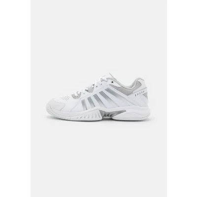 Afbeelding van K SWISS Receiver V Tennisschoenen voor alle ondergronden, Dames, Maat: 36, White/vapor blue/silver Leer en textiel