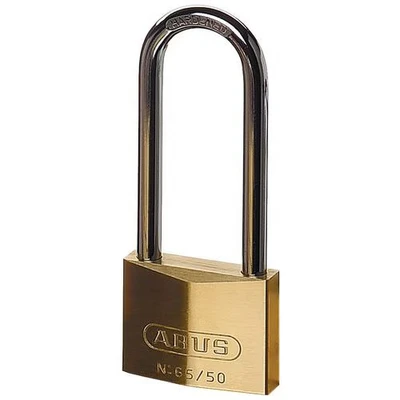 Afbeelding van Abus 65/50HB80 messing hangslot met hoge beugel gelijksluitend 50 mm