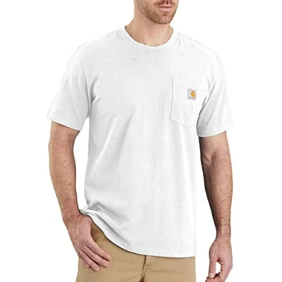 Image de Carhartt Homme T shirt K87 Lockeres, Schweres, Kurzärmliges mit Tasche, Blanc, XXL