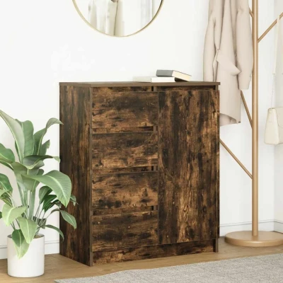 Afbeelding van vidaXL Dressoir met lades 71x35x84 cm spaanplaat gerookt eiken