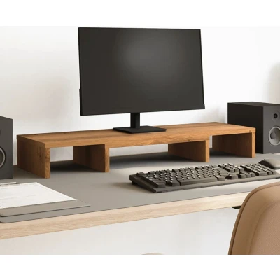 Afbeelding van vidaXL Monitorstandaard verstelbaar 80x24x10,5cm hout artisanaal eiken