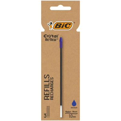 Image de Etui 3 recharges BIC Cristal Renew Bleu