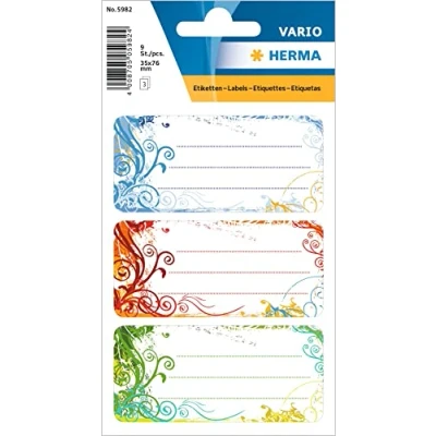 Afbeelding van Herma 5982 Boeketiketten School, Motief Spirit, Inhoud: 9 Schoollabels voor schoolschriften, formaat 7,6 x 3,5 cm