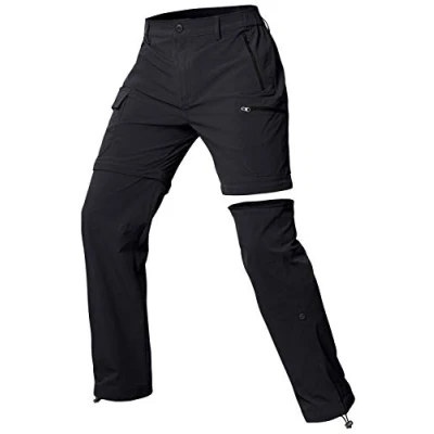Afbeelding van Cycorld Dameswandelbroek converteerbare sneldrogende stretch lichtgewicht afritsbare outdoorbroek met 5 diepe zak, Zwart, S