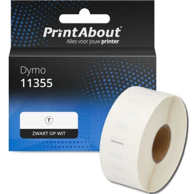 Afbeelding van Huismerk Dymo 11355 (S0722550) Etiket Zwart op wit (19 mm x 51 mm)