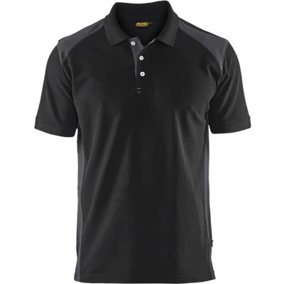 Afbeelding van Blaklader Poloshirt piqué 3324 1050 Zwart/Medium grijs XL