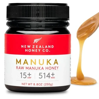 Image de Miel de Manuka MGO 514+ / UMF 15+ New Zealand Honey Co. Actif et brut Fabriqué en Nouvelle Zélande 250g