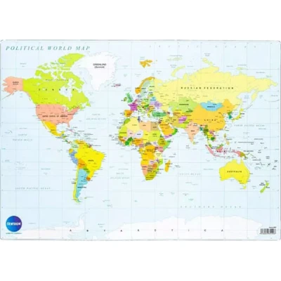 Afbeelding van Centrum bureau mat Wereld 80290
