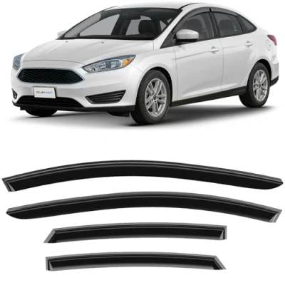 Afbeelding van CLIM ART Autodeflectoren voor/compatibel met Ford Focus III (Notchback/hatchback) 2010 2017 luchtdeflector, winddeflector voor auto, antennes, 4 stuks