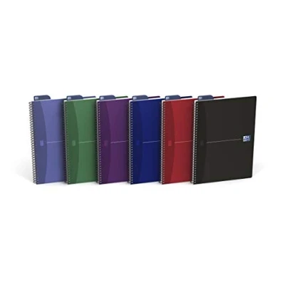 Afbeelding van Oxford Office Essentials spiraalschrift, 180 bladzijden, ft A4, gelijnd, geassorteerde kleuren schrift