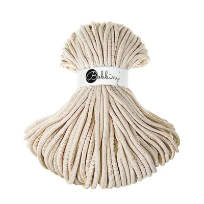 Afbeelding van Bobbiny Macramétouw, gevlochten, jumbo 9 mm (golden natural), 100 m