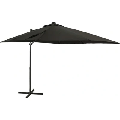 Afbeelding van Zweefparasol met paal en LED verlichting 250 cm zwart