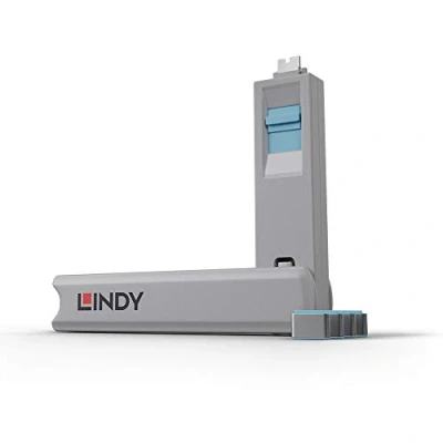 Afbeelding van LINDY 40465 sleutel voor USB C poort Set van 4 stuks Blauw Incl. 1
