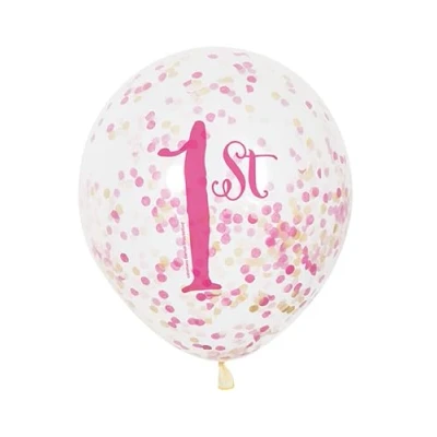 Afbeelding van Ballonstaart roze wit 86 x15cm