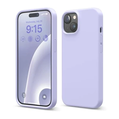 Afbeelding van elago Liquid Silicone Case Compatibel met iPhone 15, Siliconen van hoge kwaliteit, integraal beschermend omhulsel [4 laagse schokbestendige structuur], zachte anti irritatie microvezelvoering (paars)