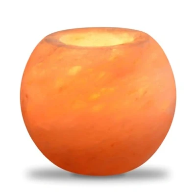Afbeelding van Zen&#039;Light kaarsenhouder van Zout, Himalaya bol, 900 g, 100% authentiek natuurlijk Himalayazoutkristal, handgesneden, hoogwaardig materiaal, afgeronde vorm