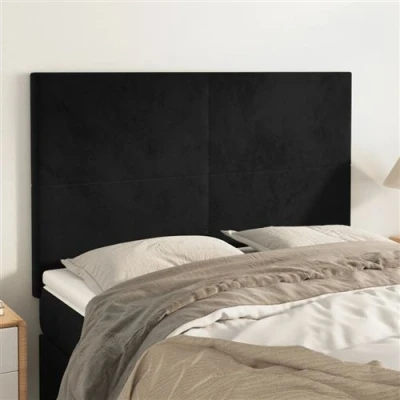 Afbeelding van vidaXL Hoofdborden 4 st 72x5x78/88 cm fluweel zwart