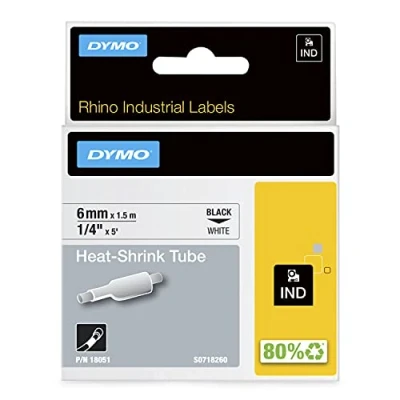 Afbeelding van Dymo 18051 (S0718260) Tape Zwart op wit (6 mm)