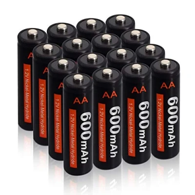 Afbeelding van CITYORK AA Oplaadbare batterijen, 16 stuks Ni MH 600 mAh 1,2 V lage zelfontlading, voor tuinlampen op zonne energie
