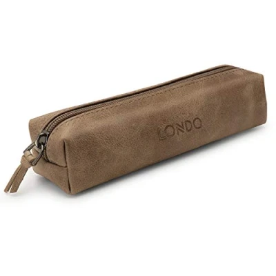 Afbeelding van Londo Etui van echt leer, met ritssluiting (blauw), Mink, Taille unique