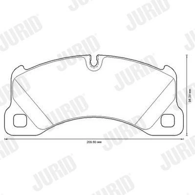 Afbeelding van Jurid 573329JC Remblokkenset White Low Dust Keramiek Geschikt voor slijtage waarschuwingscontact PORSCHE: Macan, Cayenne, Panamera
