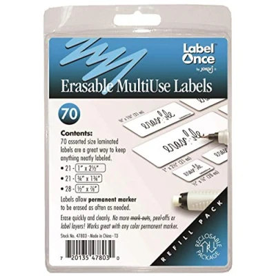 Afbeelding van JOKARI Label Once multifunctionele uitwisbare etiketten, 70 stuks