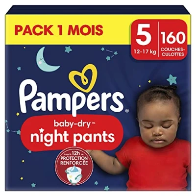 Afbeelding van Pampers Baby Dry Night Pants Luierbroekjes Maat 5 (12kg 17kg) 160 stuks
