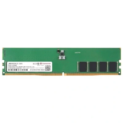 Image de Transcend JetRAM DDR5 module 32 Go DIMM 288 broches 5600 MHz / PC5 44800 CL46 1.1 V mémoire sans tampon on die ECC