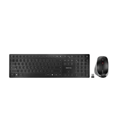 Image de CHERRY DW 9500 SLIM Ensemble clavier et souris sans fil 2.4 GHz, Bluetooth 4.0 Tchèque/Slovaque commutateur : SX gris, noir emballage plastique
