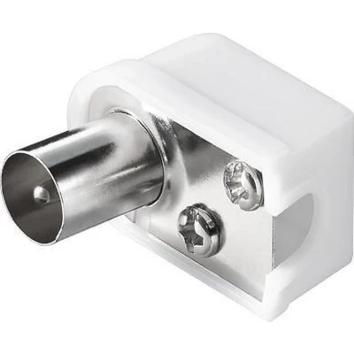 Afbeelding van Goobay coax haakse connector met schroefbevestiging, slank adapterconnector van kunststof