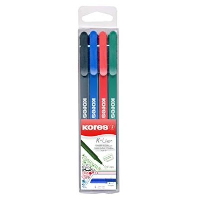 Image de Etui de 4 feutres K Liner 0.4mm Corps triangulaire Kores