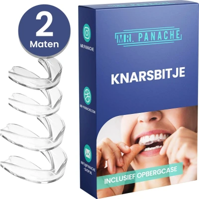 Afbeelding van MR. PANACHE GrindGuard Anti knarsbitje 4 Stuks Nachtbeugel Gebitsbeschermer: Tandenknars Bitje tegen Bruxisme en Knarsen