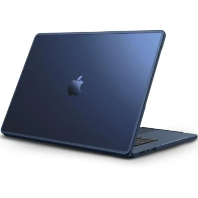 Afbeelding van FINTIE hoes compatibel met MacBook Air 15 M3 M2 2023 2024 (model A3114/A2941), matte harde anti vingerafdruk + beschermende TPU rand, middernacht