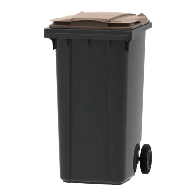 Afbeelding van Mini container 240 liter grijs/bruin