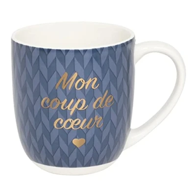 Afbeelding van DRAEGER PARIS 1886 Blauwe keramische mok &quot;Mijn favoriet&quot;, cadeau idee voor Valentijnsdag, verjaardag, vriendschap, liefde, originele met geschenkdoos