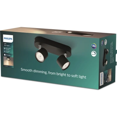Afbeelding van Philips Star opbouwspot 2 lichts zwart